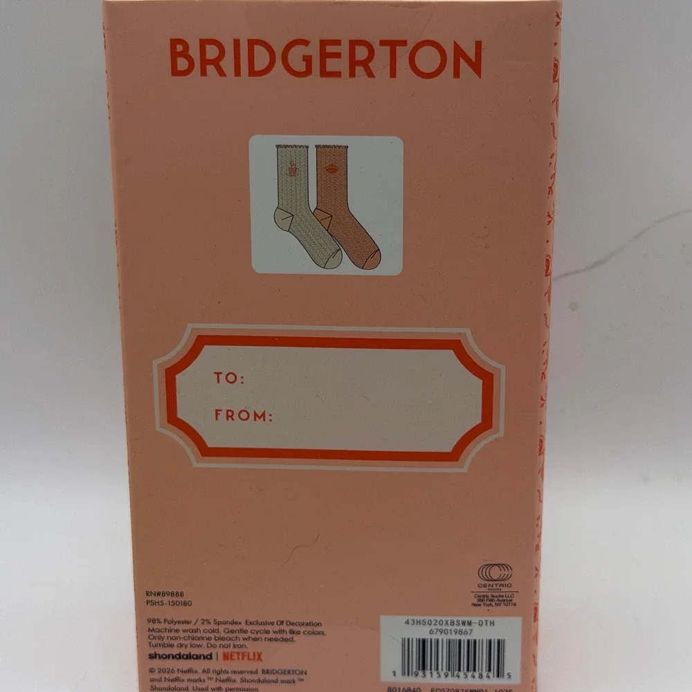 Bridgerton Size 4-10 2 Pairs Crew Socks Regency Core Tea Party Royal Aesthetic
